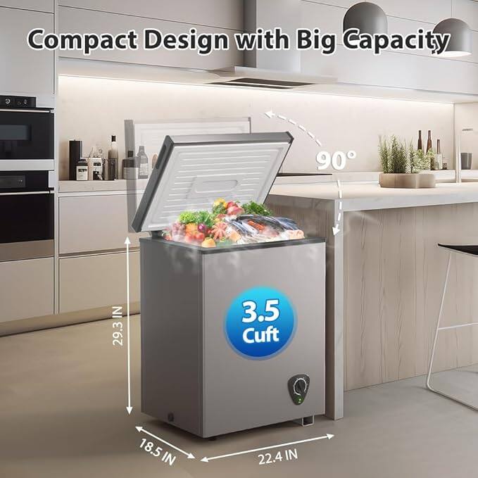 Compact Design with Big Capacity  
90°  
29.3 IN  
18.5 IN  
22.4 IN  
3.5 Cuft