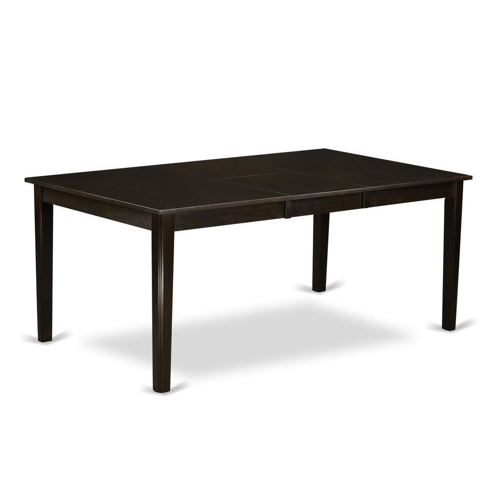 Left. East West Furniture - 7 Pc Dining room set-Table with Leaf and 6 Kitchen Chairs. - Cappuccino.