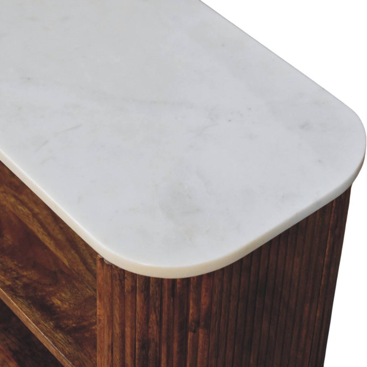Alt View 1. Artisan Furniture - Artisan Furniture Solid Wood Beaumont Marble Shoe Bench, Brown - Brown.