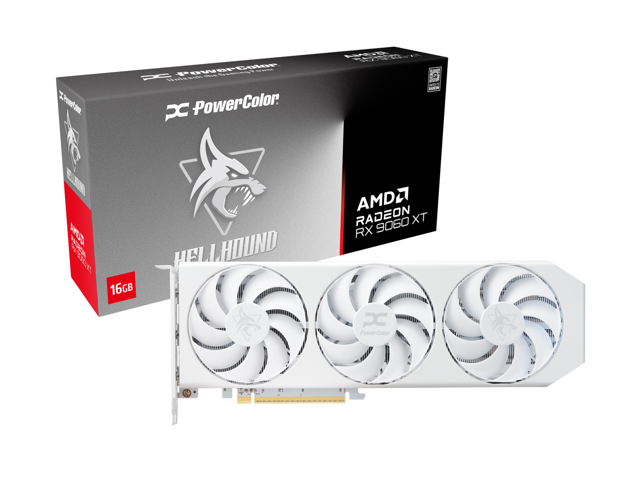 PowerColor AMD Radeon RX 9060 XT Hellhound Overclocked Triple Fan Graphics Card