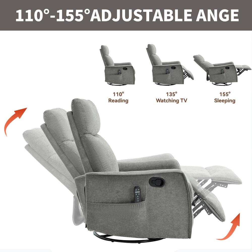 110°-155° Adjustable Angle

110° Reading
135° Watching TV
155° Sleeping