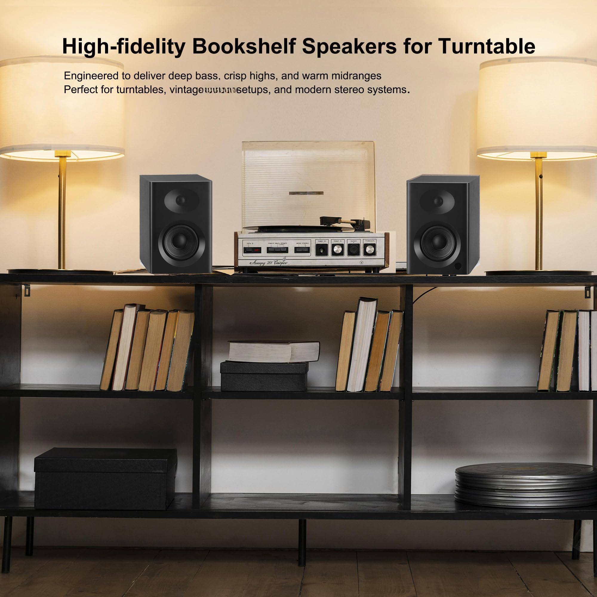 High-fidelity Bookshelf Speakers for Turntable

Engineered to deliver deep bass, crisp highs, and warm midranges. Perfect for turntables, vintage setups, and modern stereo systems.