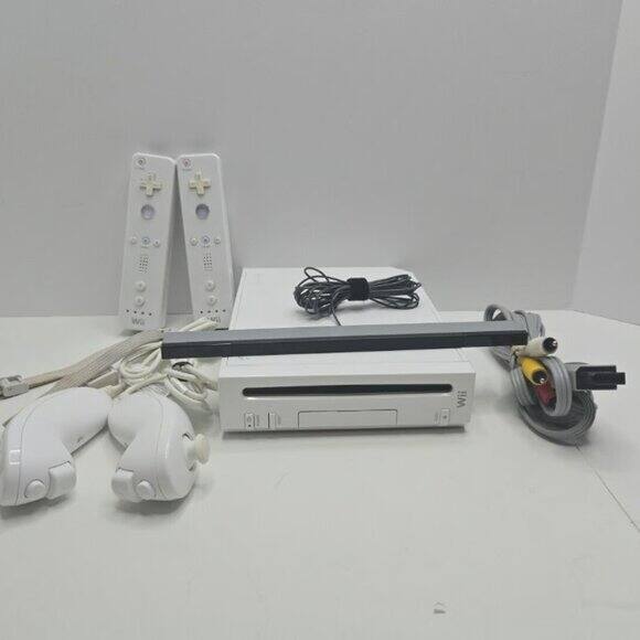 Front. Nintendo - Nintendo Wii System 2 Player Pak with Charger - White.