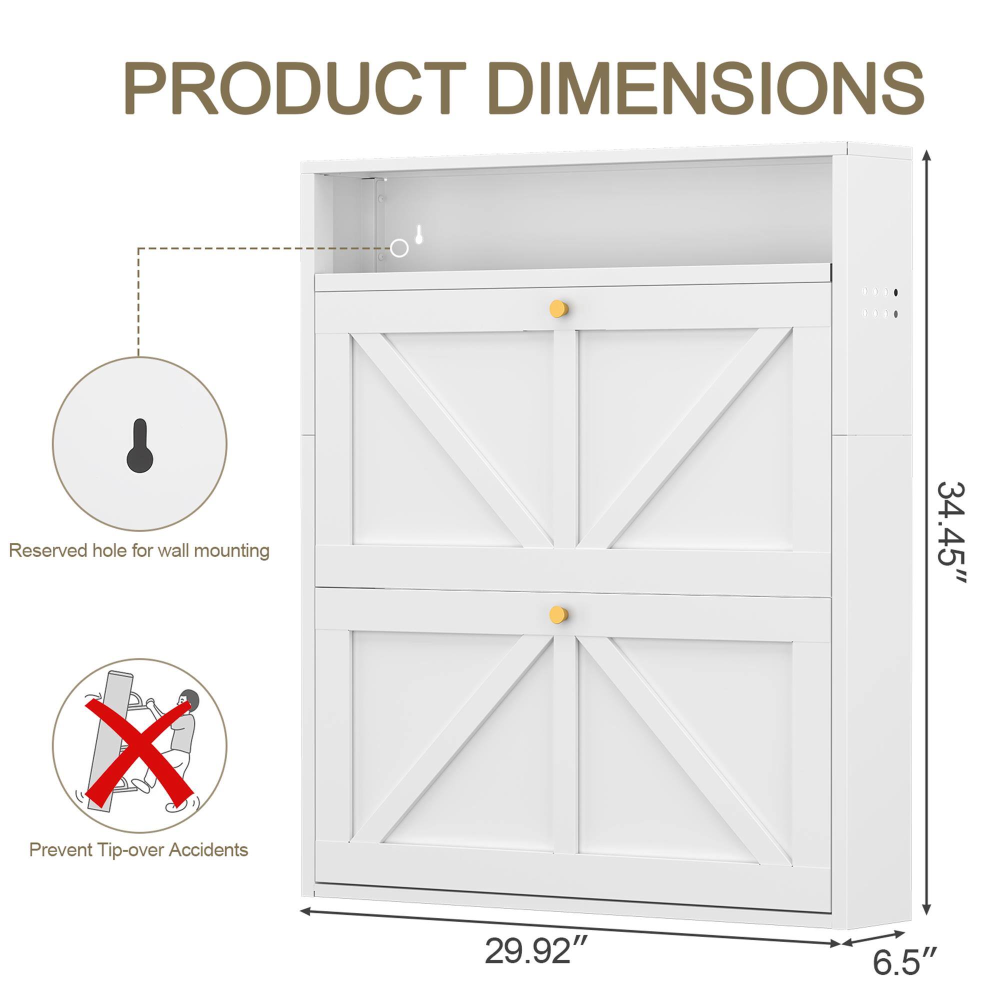 PRODUCT DIMENSIONS

Reserved hole for wall mounting
Prevent Tip-over Accidents

34.45"
29.92"
6.5"