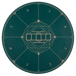Gymax - Round Poker Mat for Texas Hold'em 47'' 8-Player Poker Table Top for Casino - Green