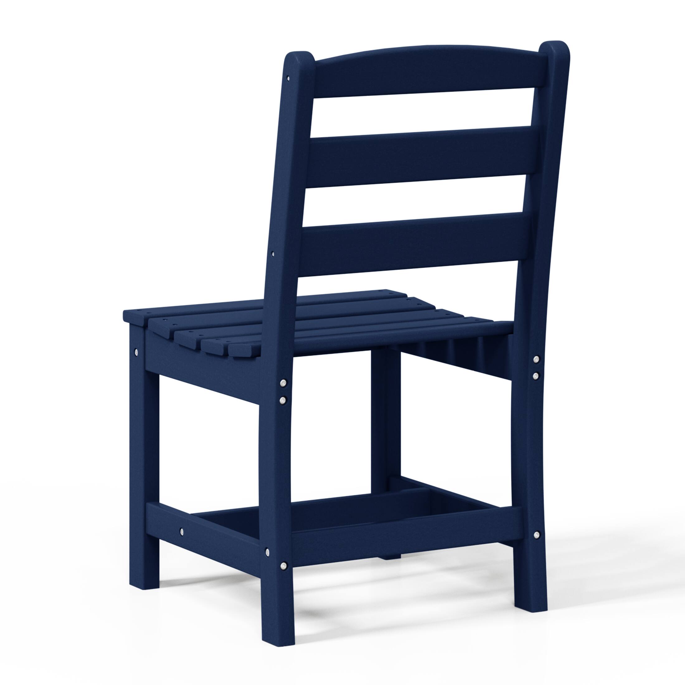 Alt View 2. WestinTrends - WestinTrends Ashore Outdoor HDPE Patio Classic Armless Dining Side Chair - Navy Blue.