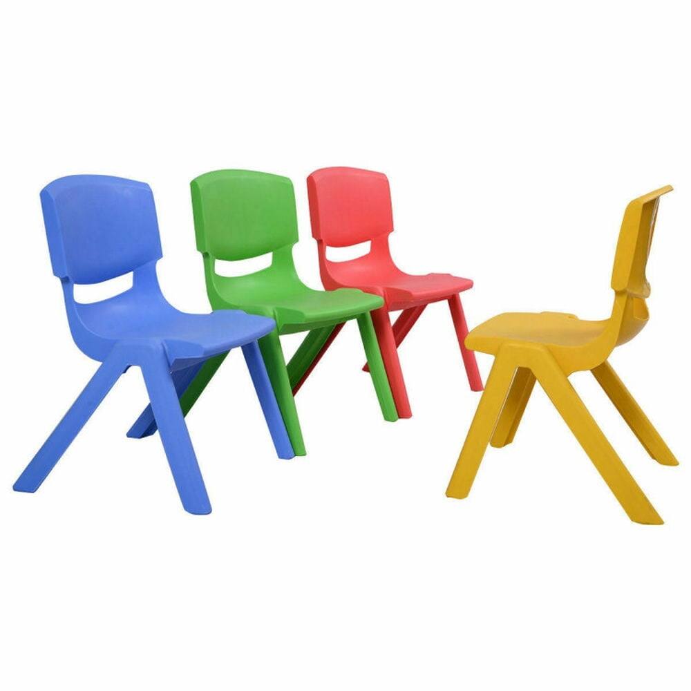Alt View 1. Pefilos - 4-pack Colorful Stackable Plastic Children Chairs, Kids Couch for Kids - Blue.