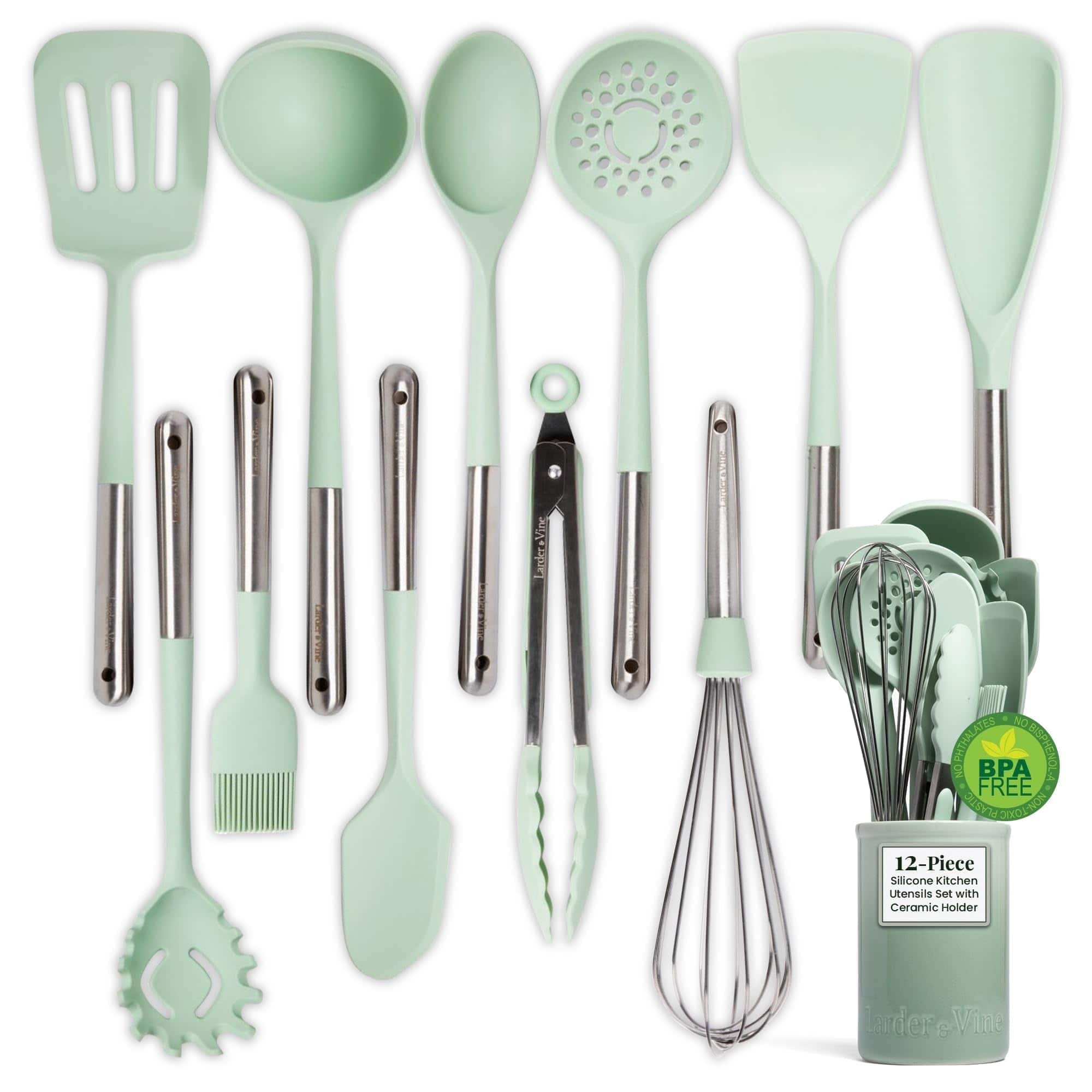 Larder & Vine - 12 Piece Kitchen Cooking Utensil Set - Sage price history on PriceWatchPro