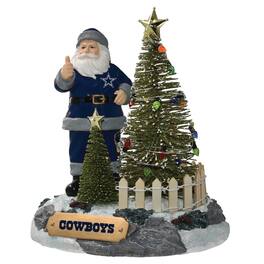 The Memory Company - Dallas Cowboys Santa Figurine with LED Tree - Multicolor