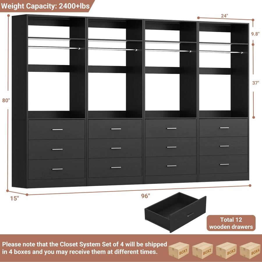 Walk In Boxes Aheaplus Set of 4 Heavy Duty 96