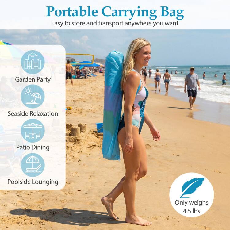 Portable Carrying Bag  
Easy to store and transport anywhere you want  
Garden Party  
Seaside Relaxation  
Patio Dining  
Poolside Lounging  
Only weighs 4.5 lbs
