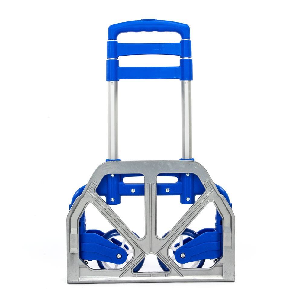 Alt View 1. Winado - Portable Aluminum Luggage Cart Folding Dolly Collapsible Trolley Push Hand Truck for Moving Warehouse 165lbs Capacity - Blue.