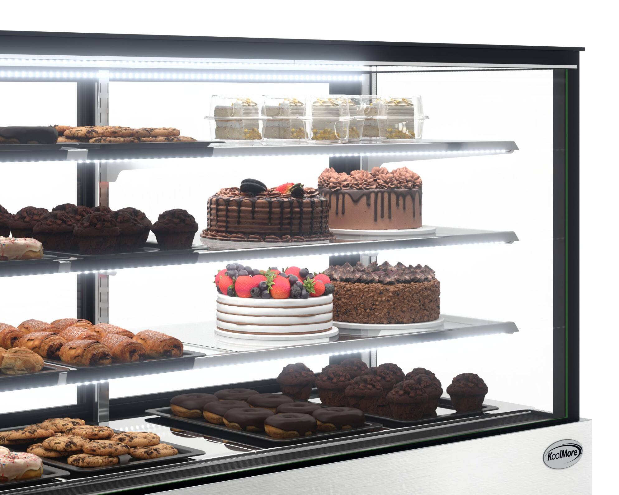 Alt View 9. Koolmore - 71 in. Refrigerated Bakery Display Case for Cakes, Stainless Steel Frame, 30 cu. ft. RBD30C. - Stainless-Steel.