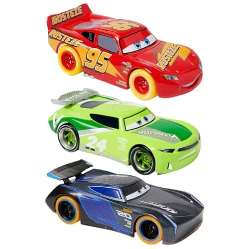 DORLUKFU - Store Official Cars Light-Up Pullback Die Cast Set - Featuring Lightning McQueen, Jackson Storm, Chase Racelott - Neon