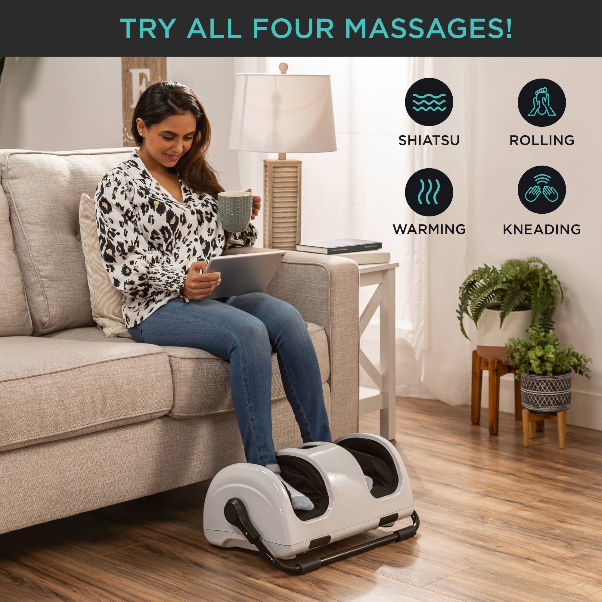 TRY ALL FOUR MASSAGES! SHIATSU, ROLLING, WARMING, KNEADING