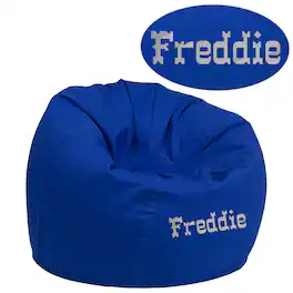 Flash Furniture - Dillon Personalized Small Solid Royal Bean Bag Chair for Kids and Teens - Blue