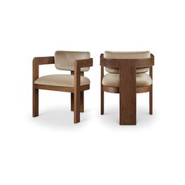 Meridian Furniture - Sacha Velvet Dining Chair, Set of 2 - Beige