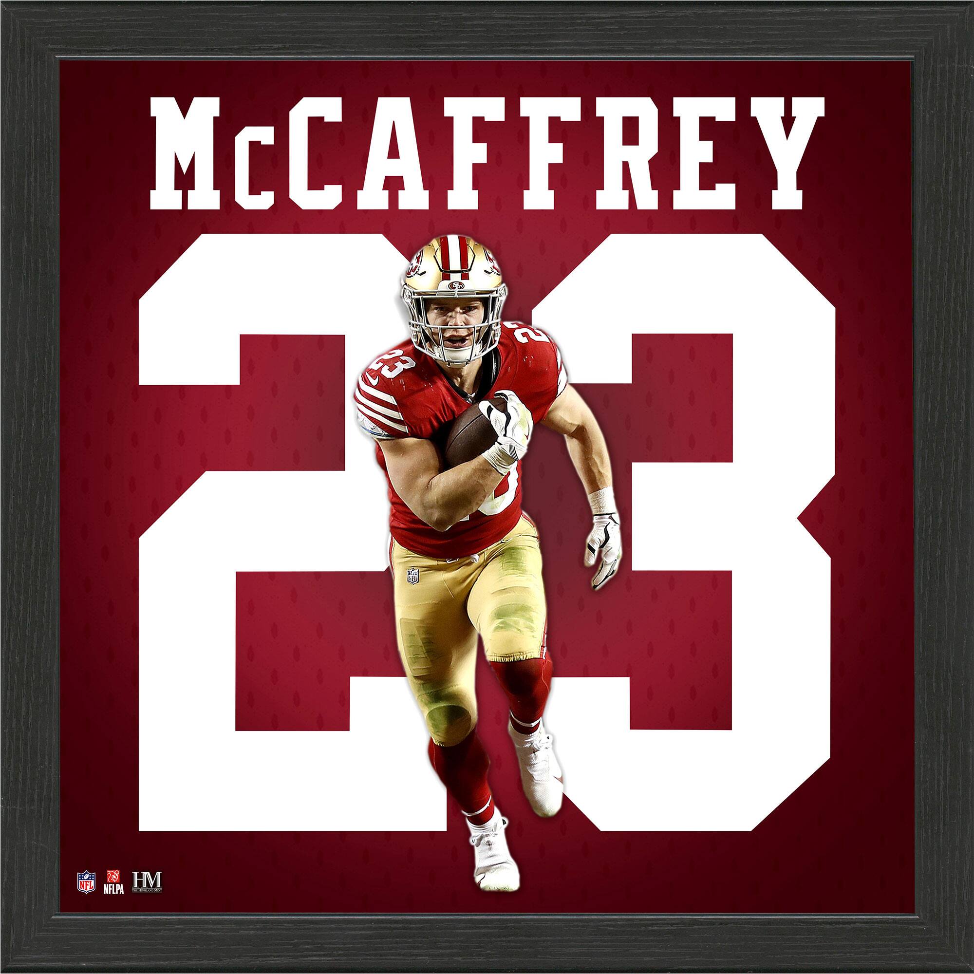 Christian McCaffrey San Francisco 49ers 13'' x 13'' Impact Jersey Framed Photo