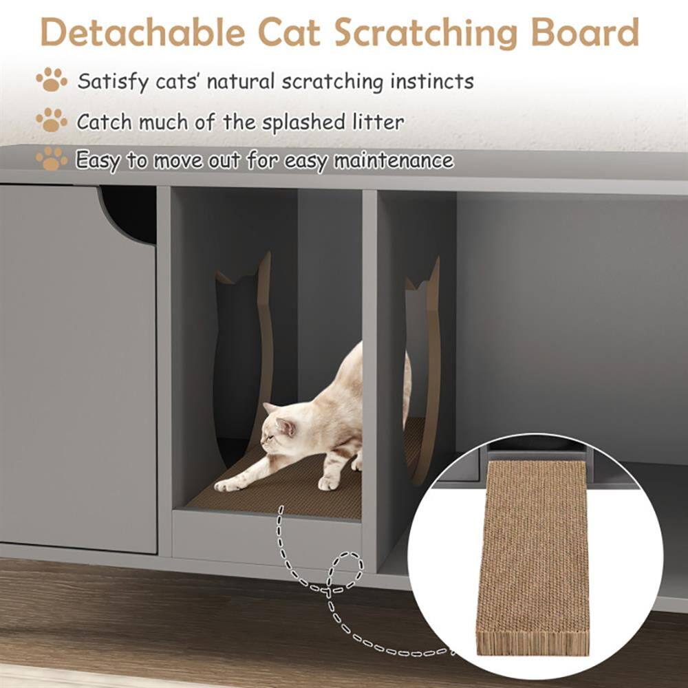 Detachable Cat Scratching Board

- Satisfy cats' natural scratching instincts
- Catch much of the splashed litter
- Easy to move out for easy maintenance
