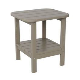 Emma + Oliver - Tiverton Two Tier Polyresin Adirondack Side Table - All-Weather for Indoor/Outdoor Use - Brown