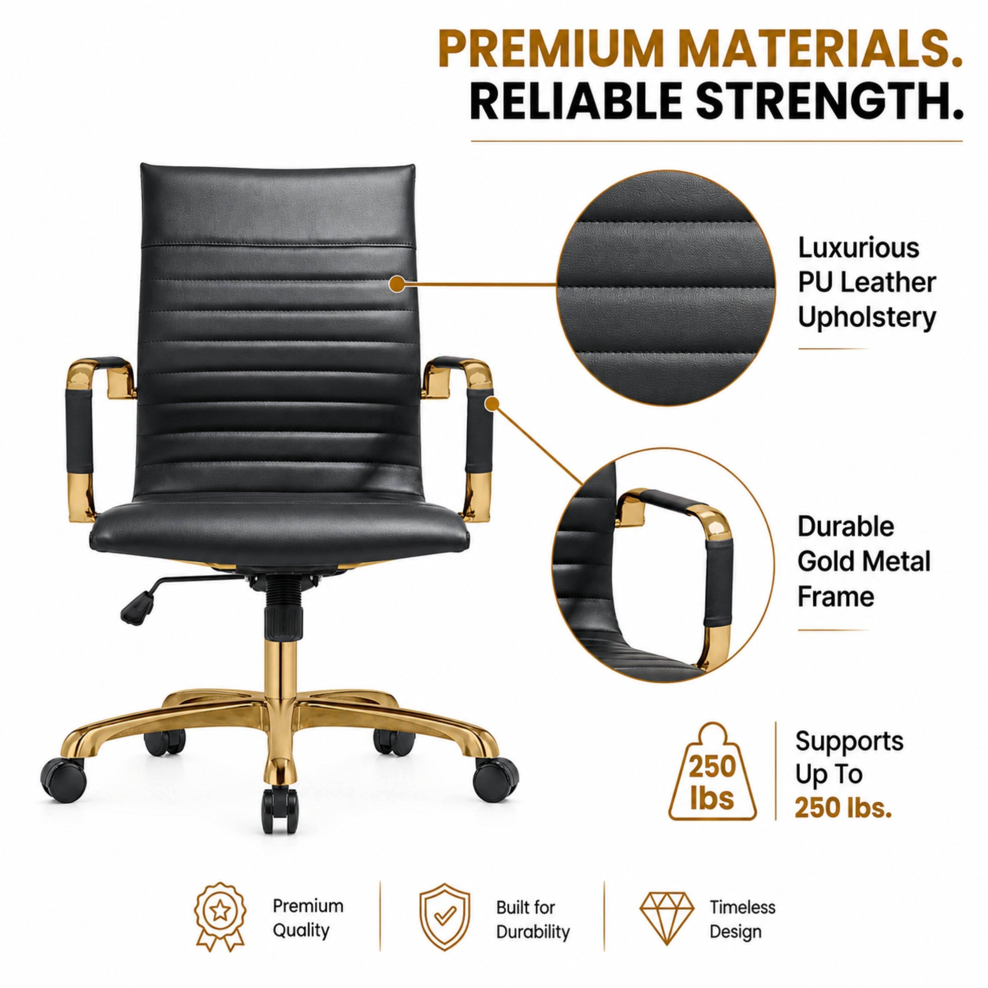 LeisureMod Harris Modern High Back Leather Upholstered Office Chair ...
