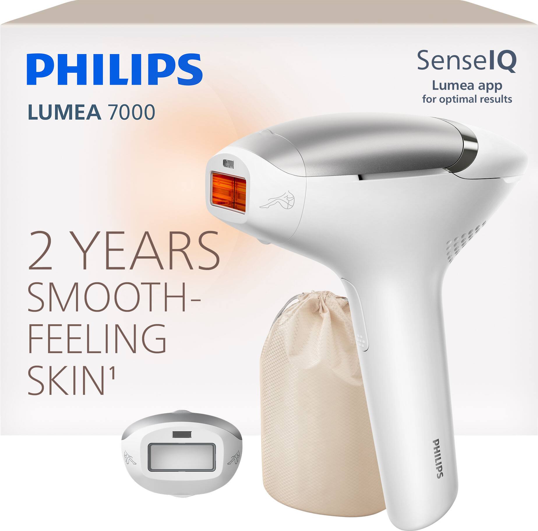 PHILIPS LUMEA 7000  
SenseIQ  
Lumea app for optimal results  
2 YEARS SMOOTH-FEELING SKIN¹