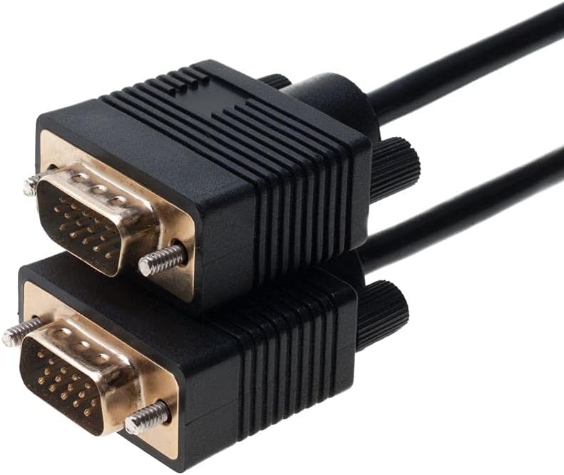 Angle. Cables Direct Online - SVGA VGA Male to Male Cable – 3ft, HD15 1080p Monitor Projector Video Cord with Gold-Plated Connectors - Black.