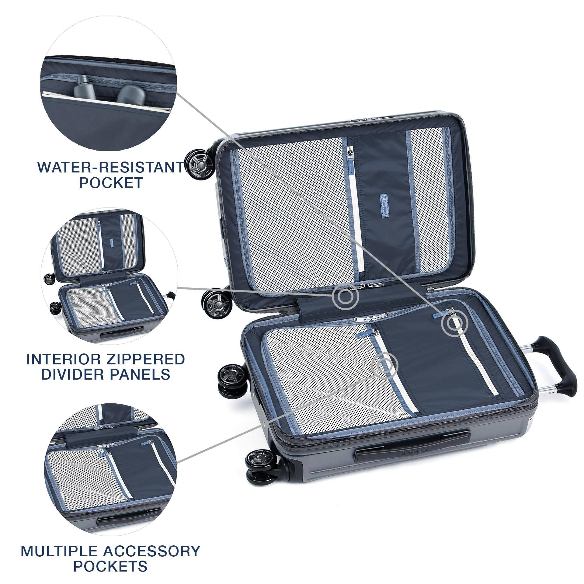 WATER-RESISTANT POCKET  
INTERIOR ZIPPERED DIVIDER PANELS  
MULTIPLE ACCESSORY POCKETS