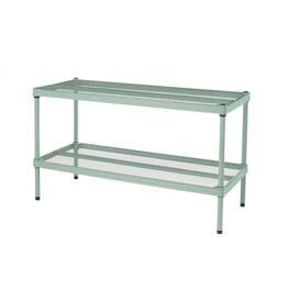 Design Ideas - MeshWorks 2 Tier Full Size Metal Storage Shelving Unit - Sage Green
