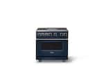 Front. Viking - 36 in. Wide 4 Burner Freestanding 7 Series Dual Fuel Self-Clean Range - Slate Blue.