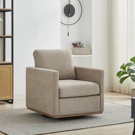 GOODSILO - Modern Square Swivel Accent Chair with 360-Degree Rotation for Living Room and Bedroom - Taupe