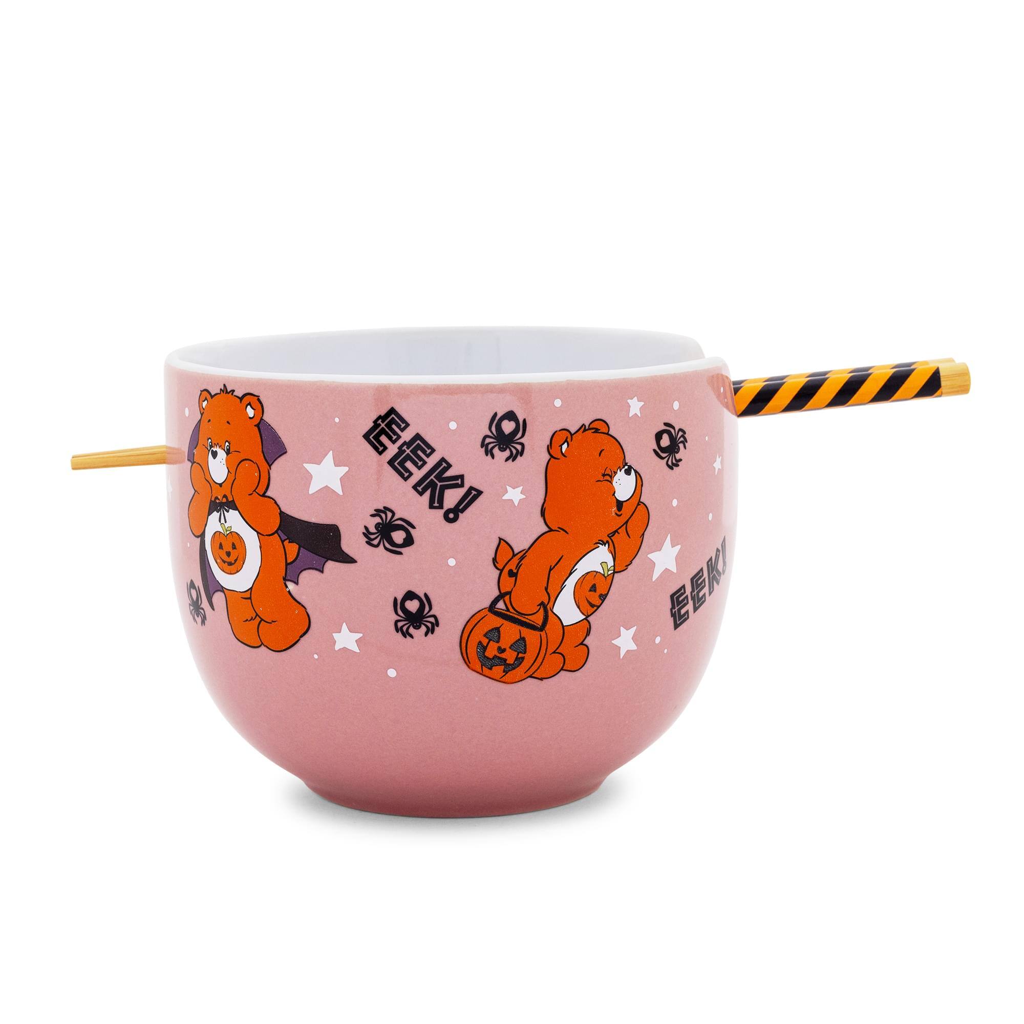 Silver Buffalo - Care Bears Trick-or-Sweet Bear 20-Ounce Ceramic Ramen Bowl With Chopsticks - Pink
