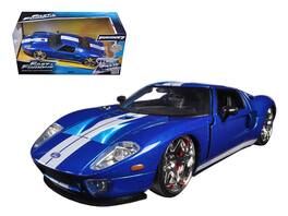 Ford GT Stripes "Fast & Furious 7" (2015) Movie 1/24 Diecast Model Car by Jada - Blue With White