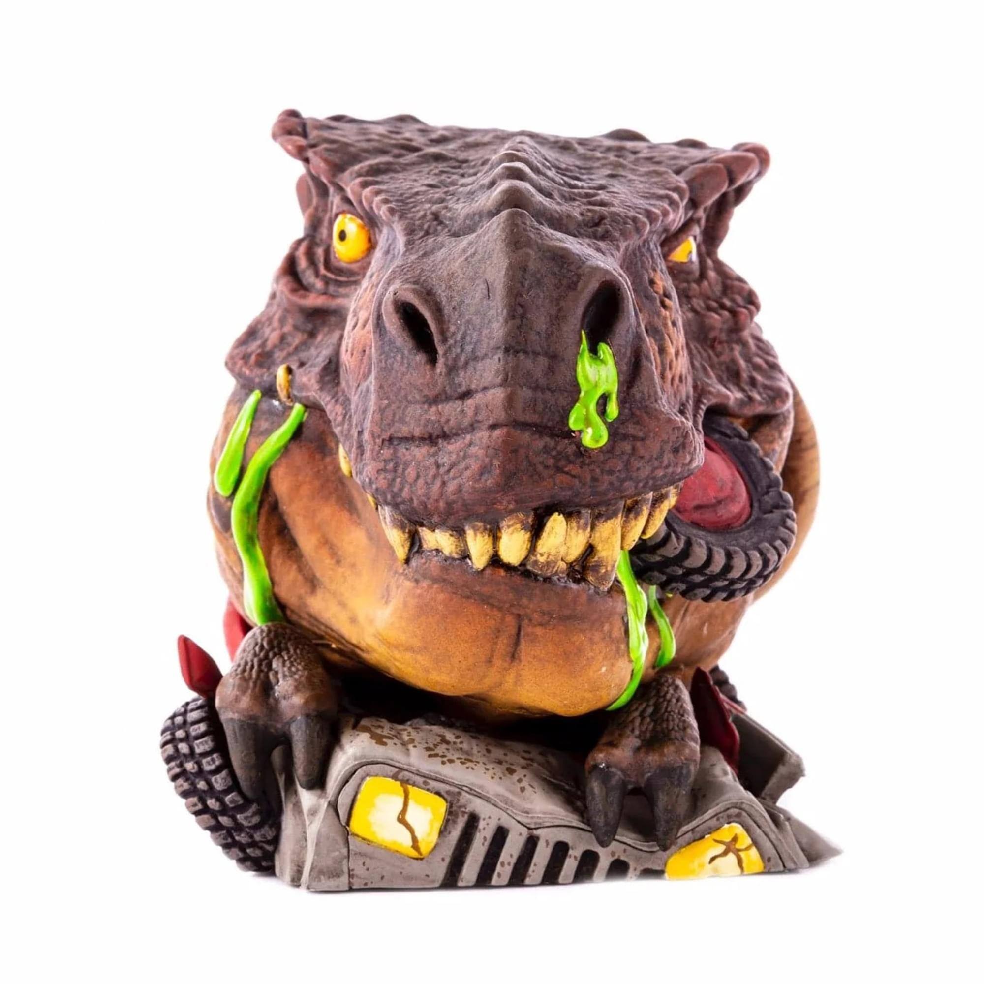 Front. MONDO - Jurassic Park Mondoid Collectible Vinyl Figure | T-Rex - Brown.