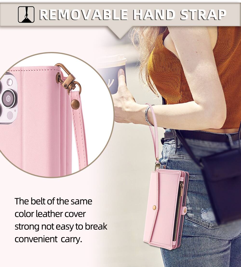 REMOVABLE HAND STRAP

The belt of the same color leather cover strong not easy to break convenient carry.