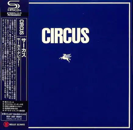 Sure, here is the corrected and grouped text from the image:
---
**CIRCUS**
**HMCD**
全曲CDプレスで再現可能な高音質CD
**CIRCUS**
サーカス
**CDASHM.CO 1976 70**
**CD CDRSHM-CD**
**2021**
**SHM-CD**
**1 3,457 3,143)**
**() BELLE 223602**
**オリジナル・インサート付**
**2021年最新リマスター**
**高品質 SHM-CD**
**ボーナス・トッピング・曲収録**
**定価 3,457 (税抜価格 3,143)**
**歌詞・対訳・解説付**
**(ポロロッケン・ロック)**
**BELLE 223602**
---
This text is organized to reflect the information as it appears on the image.