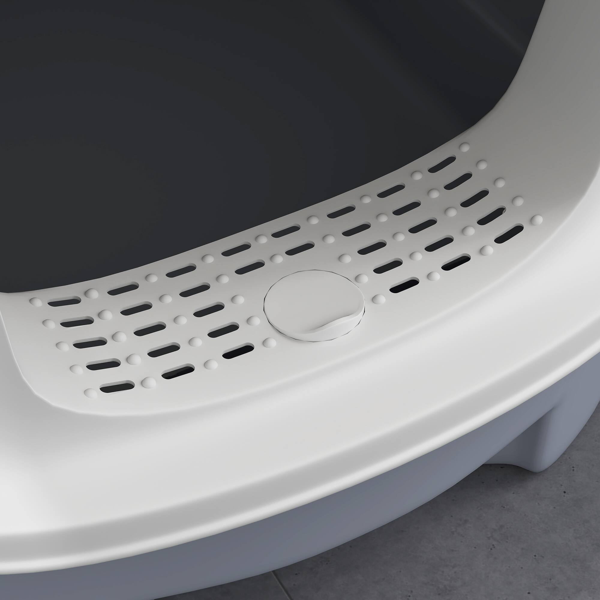 Alt View 5. Pawhut - Cat Litter Box with Lid, Covered Kitty Litter Box Enclosed with Scoop, Drawer, Deodorizing Bags, Odor Control - Gray.