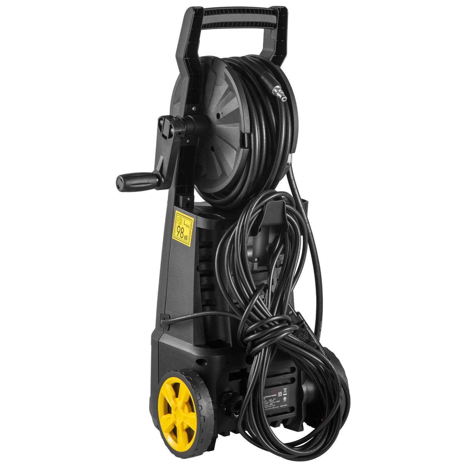 Left. Sweet - Electric Pressure Washer, Washer with Quick Connect Nozzles, Pressure Cleaning Machine with Foam Cannon - Yellow.