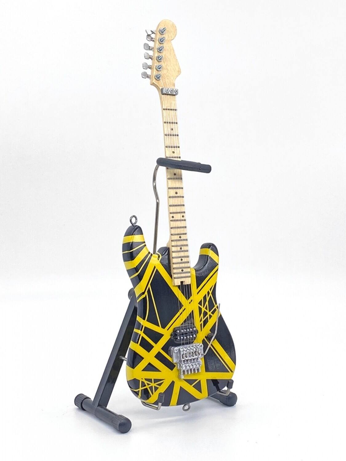 Alt View 1. PopMarket - Eddie Van Halen - EVH - Eddie Van Halen - Bumblebee Black & Yellow Mini Guitar Replica Collectible - COLLECTIBLES - Multicolor.