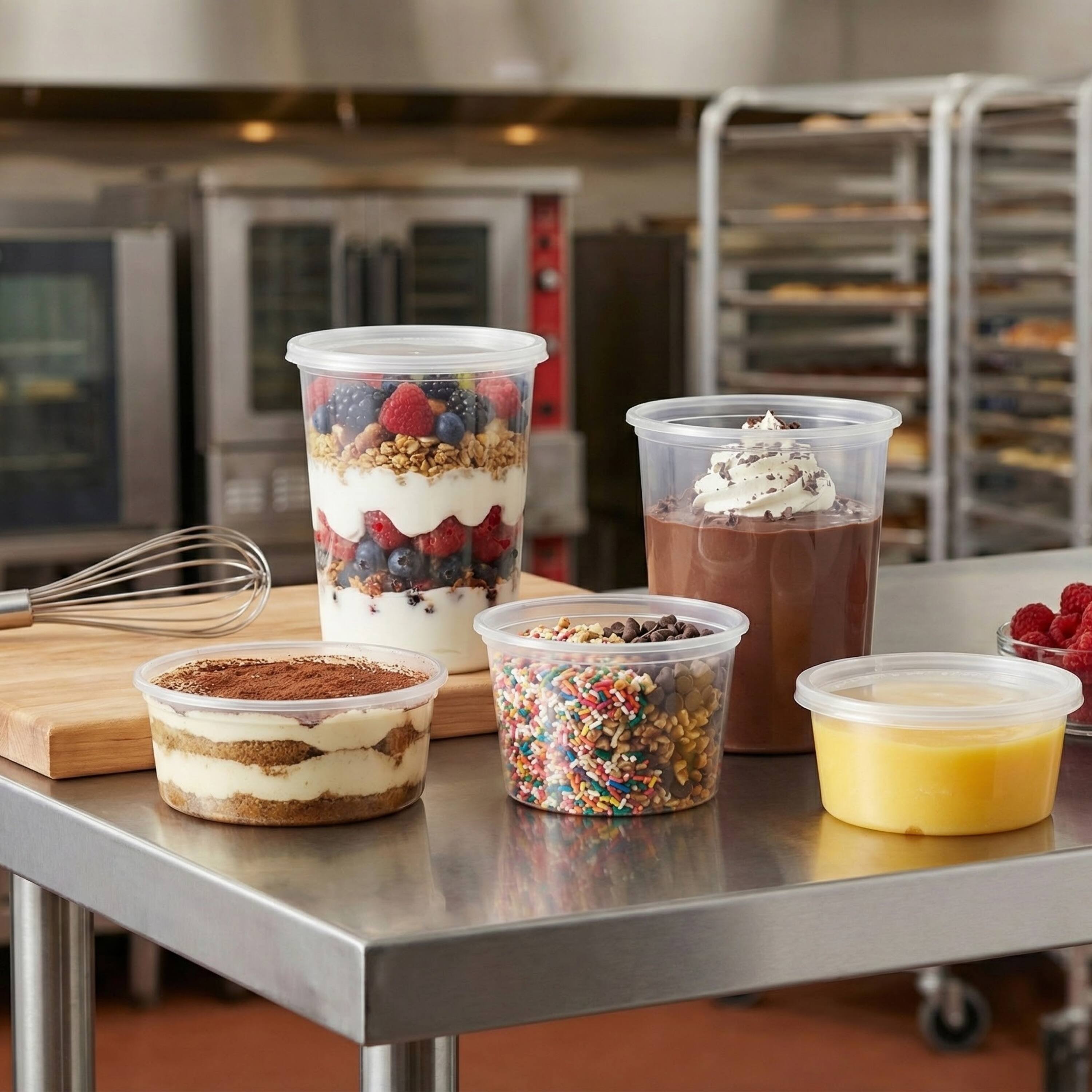 Alt View 4. Eco Harmony Products - Clear Deli Container Cup (PP), 32oz, 500-Pack - Clear.