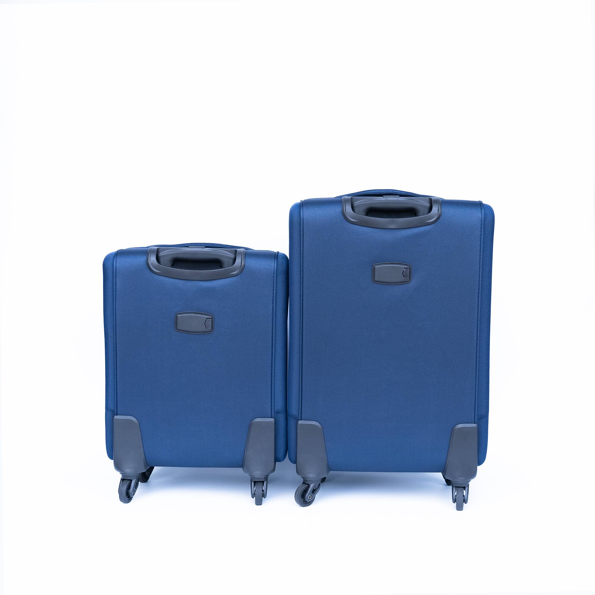 Back. Dexmalle - Dexmalle-2Pcs 20''24''Oxford Trolley With Universal Wheels-Blue - Blue.