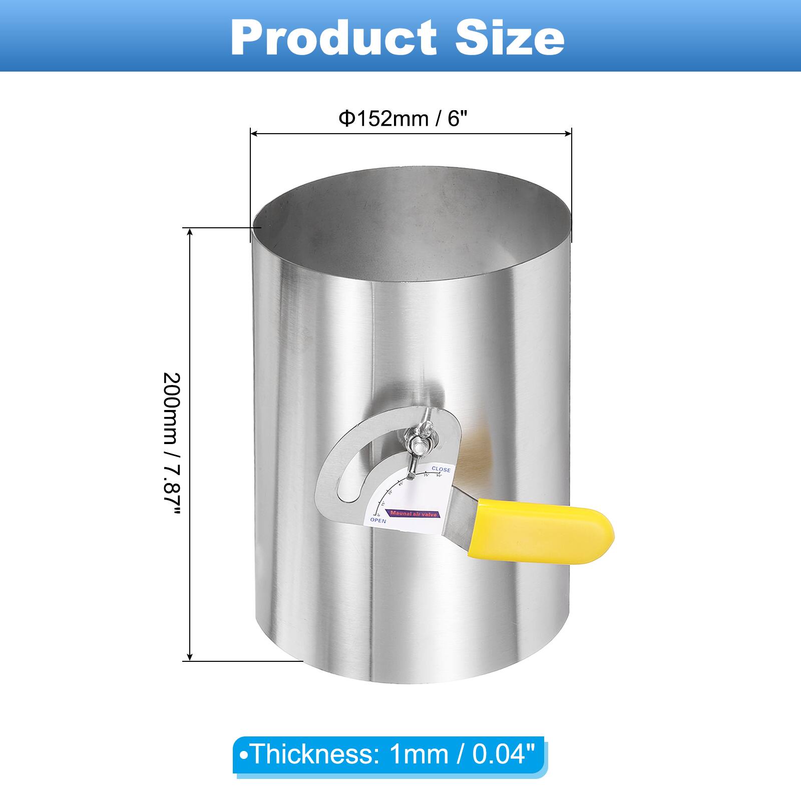 Product Size  
Φ152mm / 6"  
200mm / 7.87"  

Thickness: 1mm / 0.04"