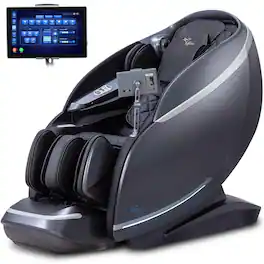 Alfine - A688 Heaven Duet Massage Chair 4Dx3D Dual-Mechanism Zero Gravity Full Body Relaxation - Black