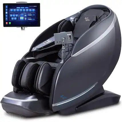 Front. Alfine - Alfine A688 Heaven Duet Massage Chair 4Dx3D Dual-Mechanism Zero Gravity Full Body Relaxation - Black.