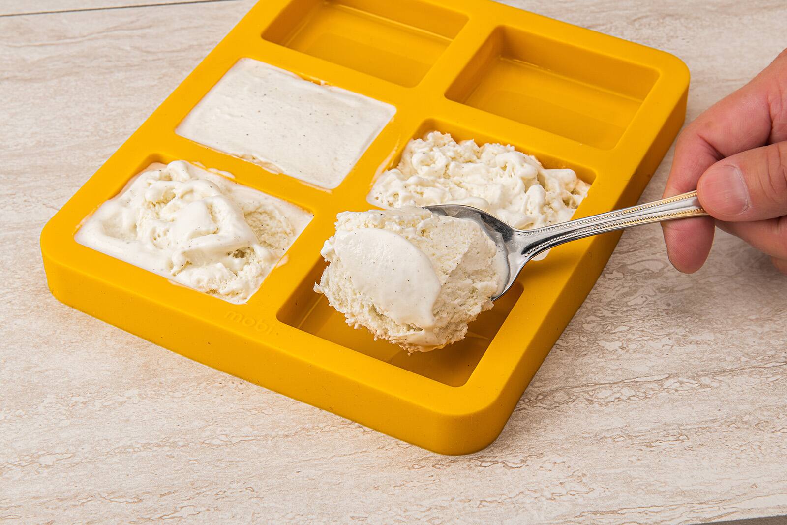 Alt View 3. MOBI - Silicone Ice Cream Sandwich Maker, T-Rex - Yellow.