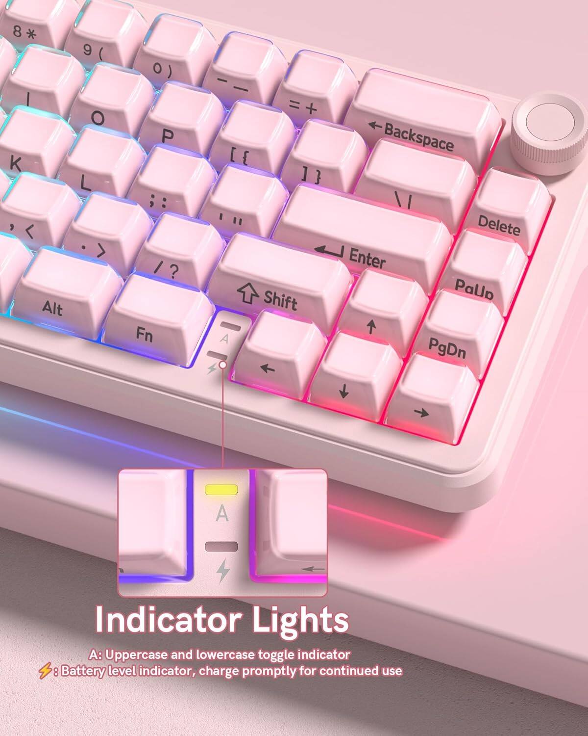 Womier L65 60% Layout Wireless Mechanical Keyboard,Cute Crystal