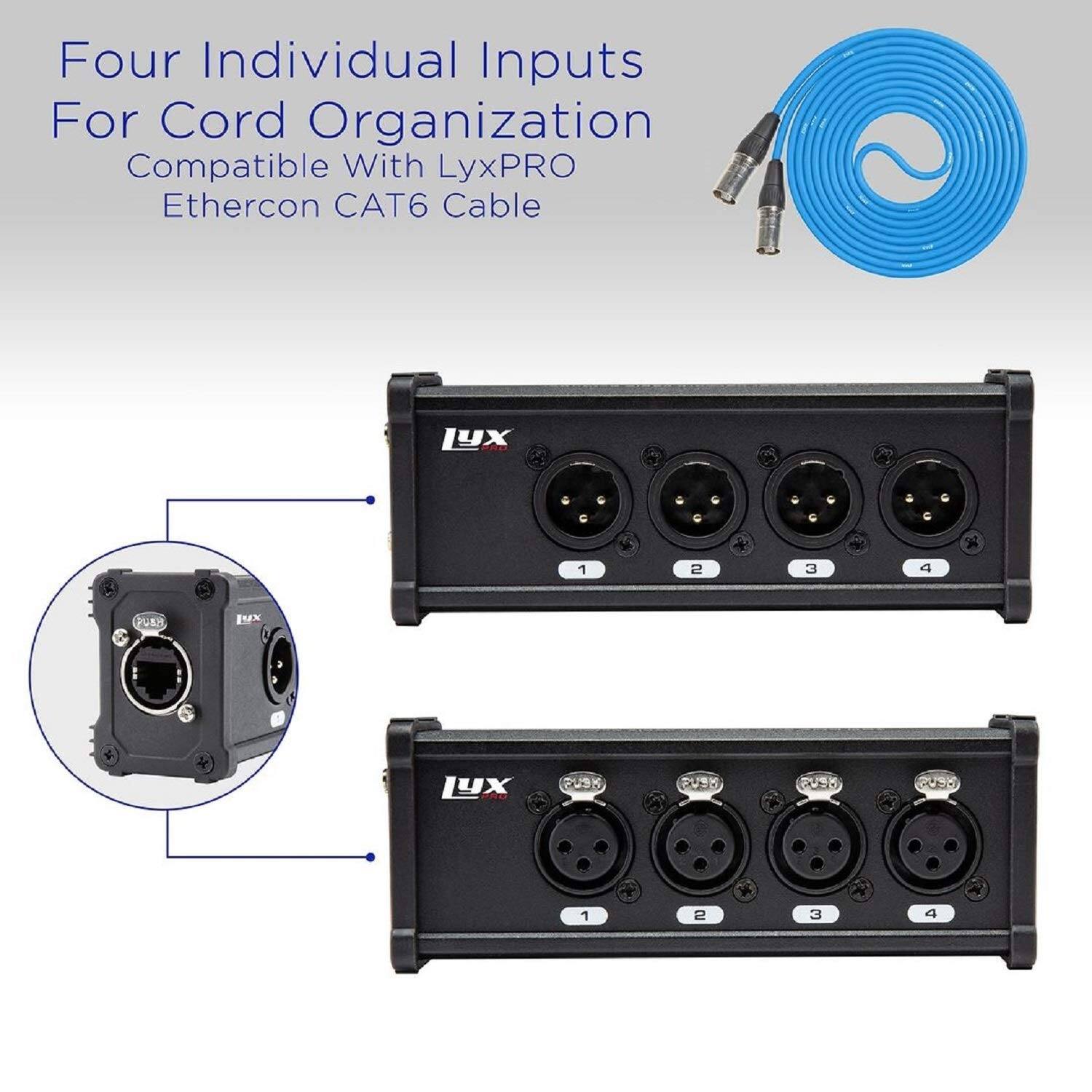 Four Individual Inputs For Cord Organization, Compatible With LyxPRO Ethercon CAT6 Cable, LYX 1 2 3 4 PU88 IX LX dE0S 1 2 3 a