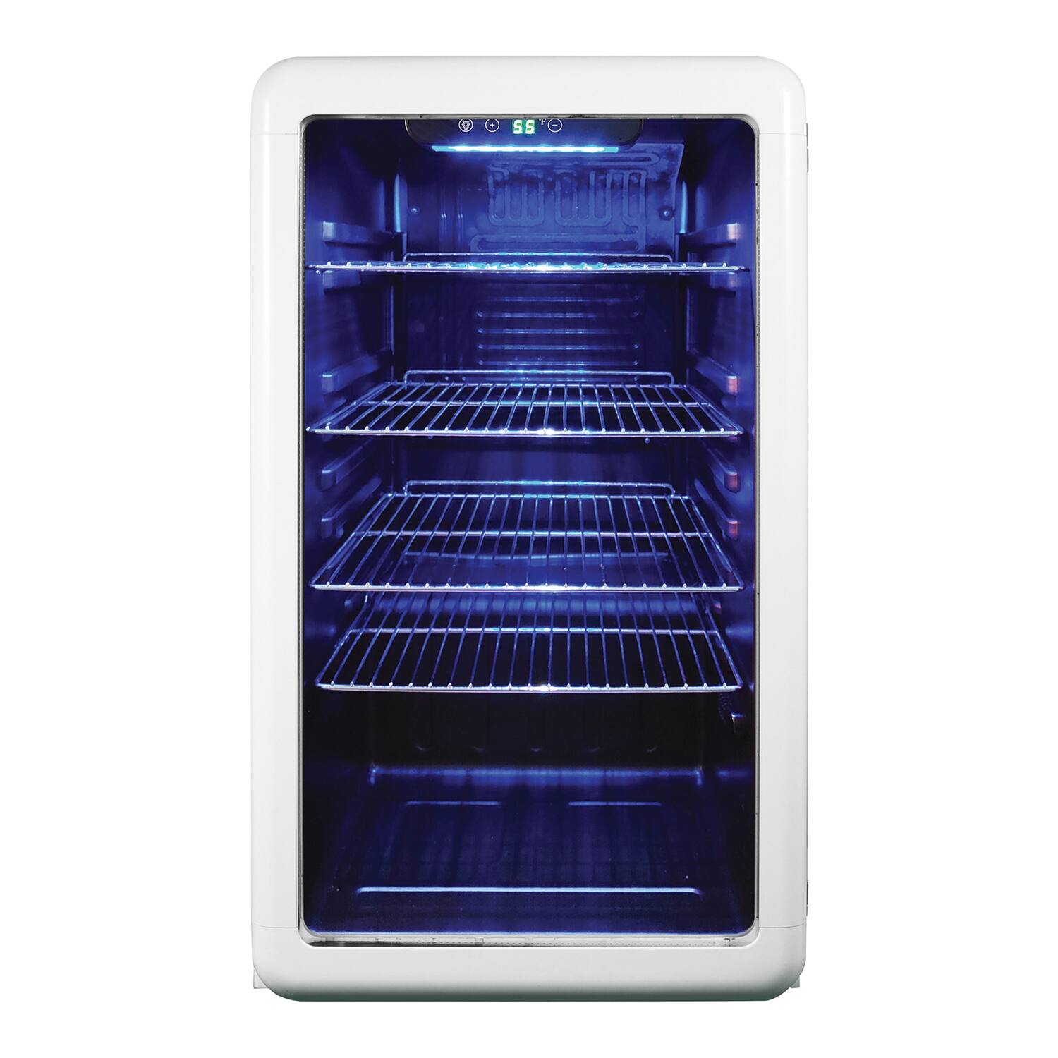 Back. Magic Chef - 3.4-Cu. Ft. Retro Beverage Cooler - White.