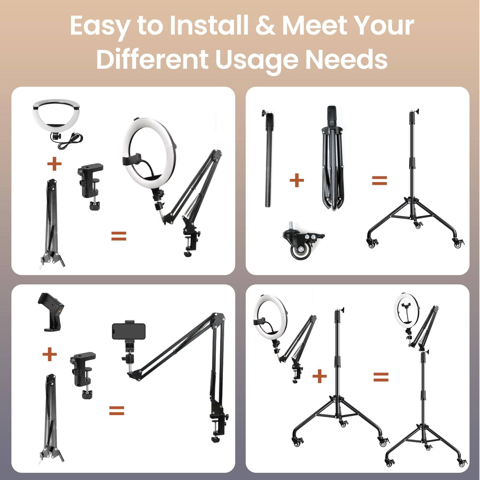 Easy to Install & Meet Your Different Usage Needs

+ + =  
+ + =  
+ + =