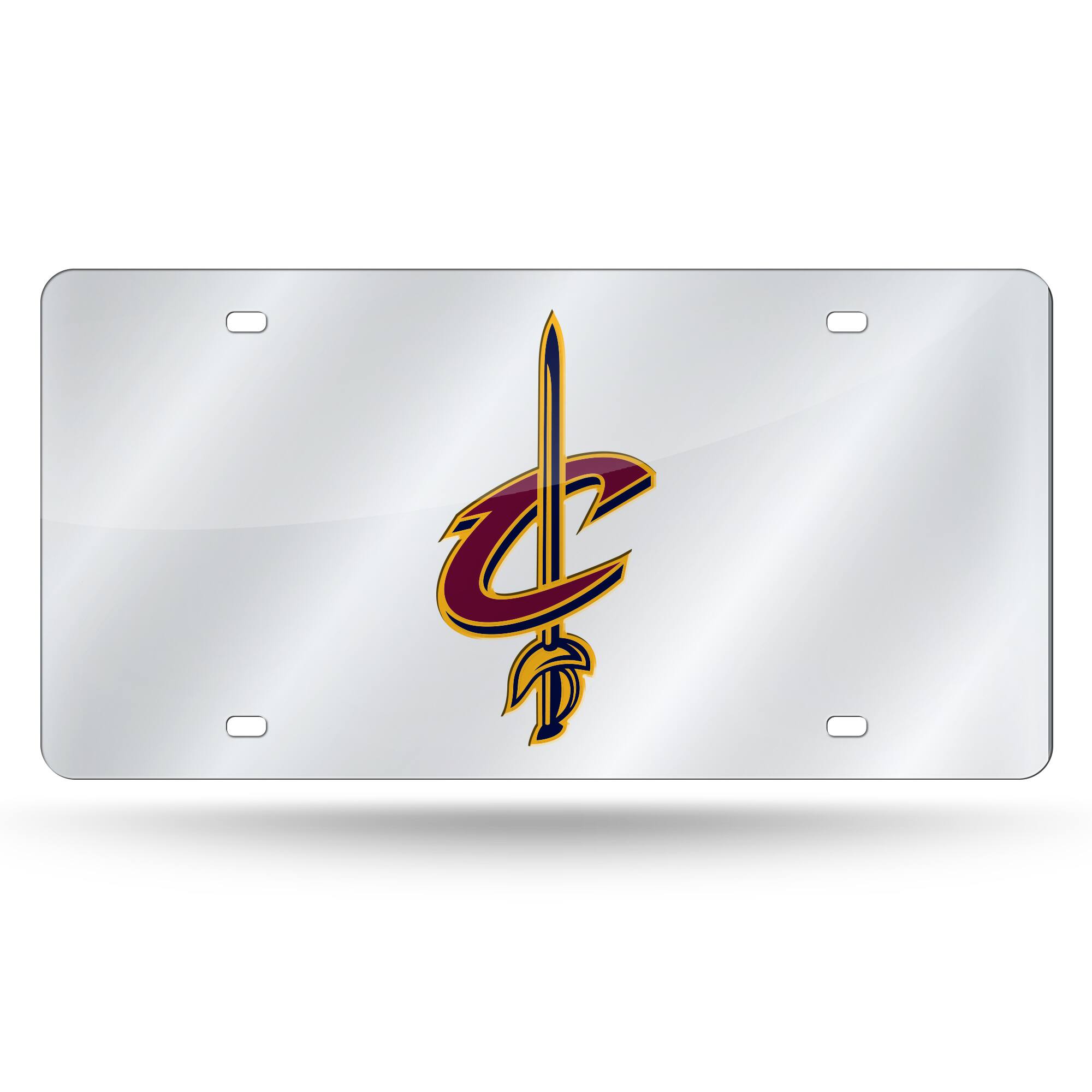Front. Rico Industries - Cleveland Cavaliers NBA Mirrored Laser Cut License Plate Laser Tag - Multi.